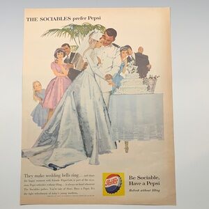 Vintage Look Magazine Ad June 7, 1960 - Pepsi Wedding Celebration -